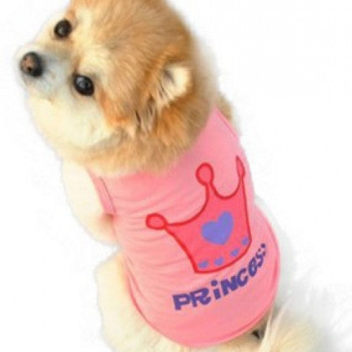 Pet Clothes & Summer Pink Princess Crown Cotton