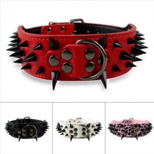 Sharp Spiked Studded Leather Dog Collars